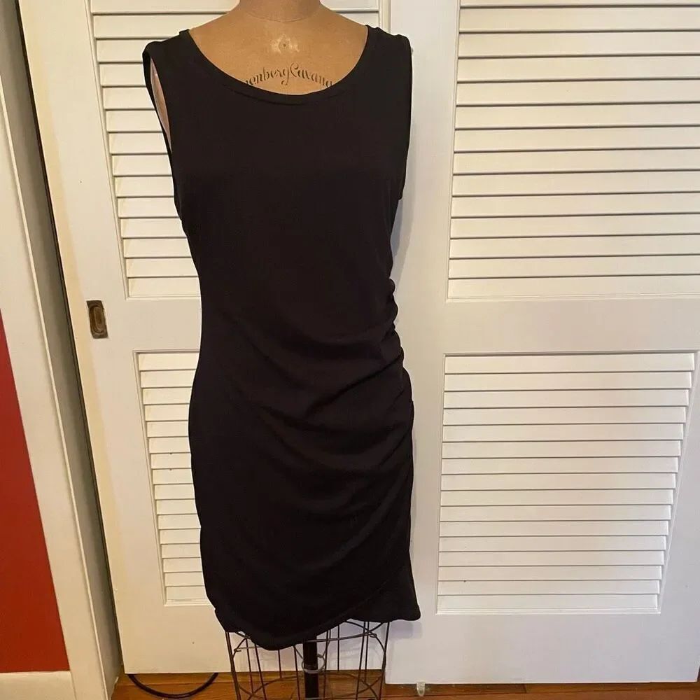 LEITH | black midi dress L